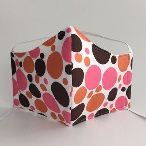 Pink Brown Dots Handmade Fabric Face Mask